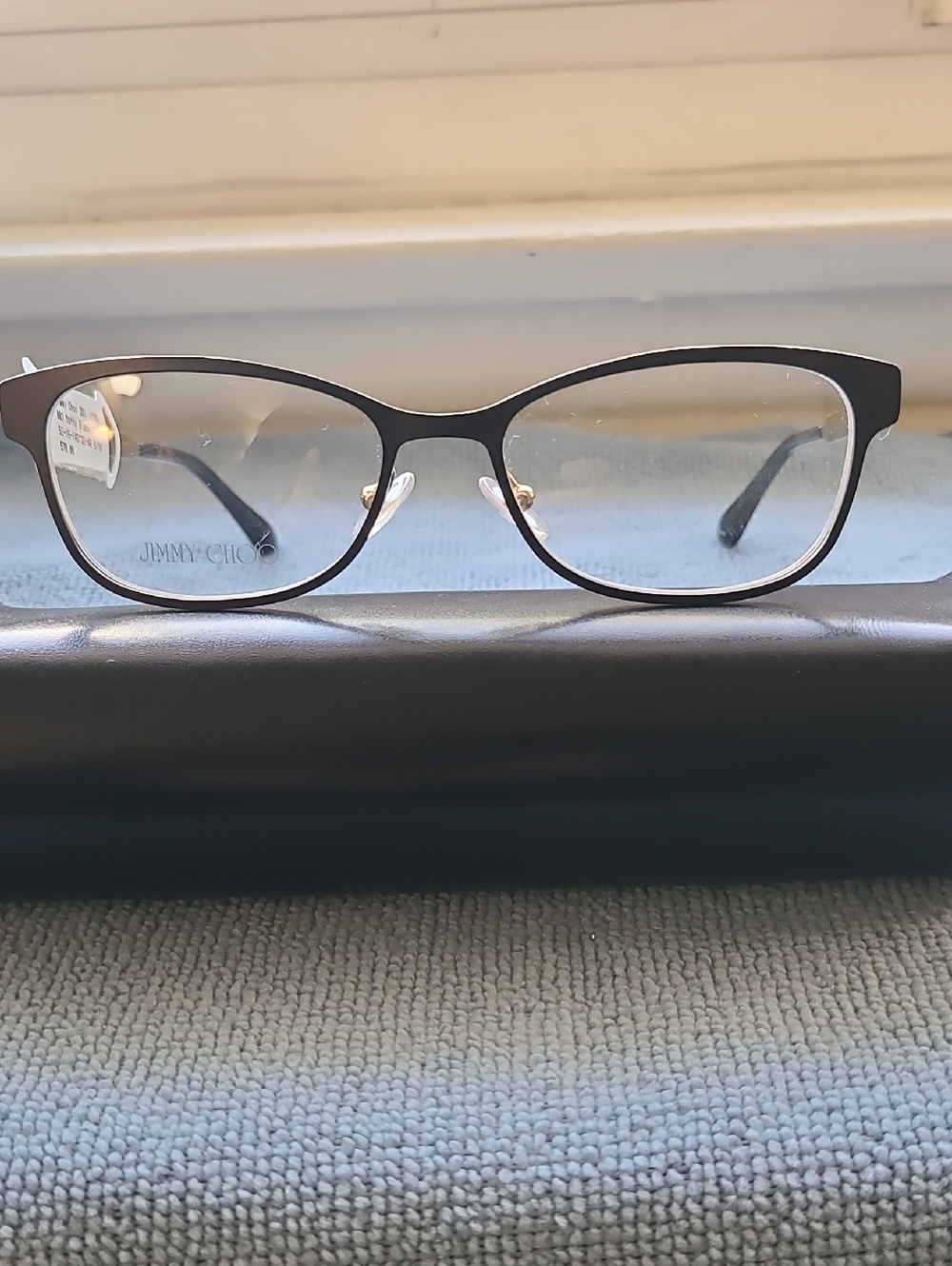 NEW & AUTHENTIC JIMMY CHOO EYEGLASSES, MODEL JC203, BLK-GLD (003) 52-16-145